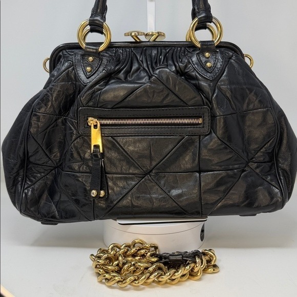 Marc Jacobs Stam Patchwork Quilted Black leather satchel spring 2007 collection - Picture 7 of 17